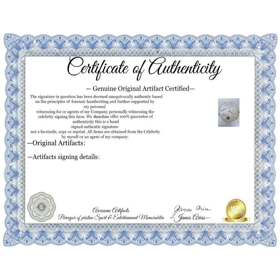 Pink Floyd David Gilmour, Roger Waters, Nick Mason, Richard Wright, 10' tambourine signed with proof.