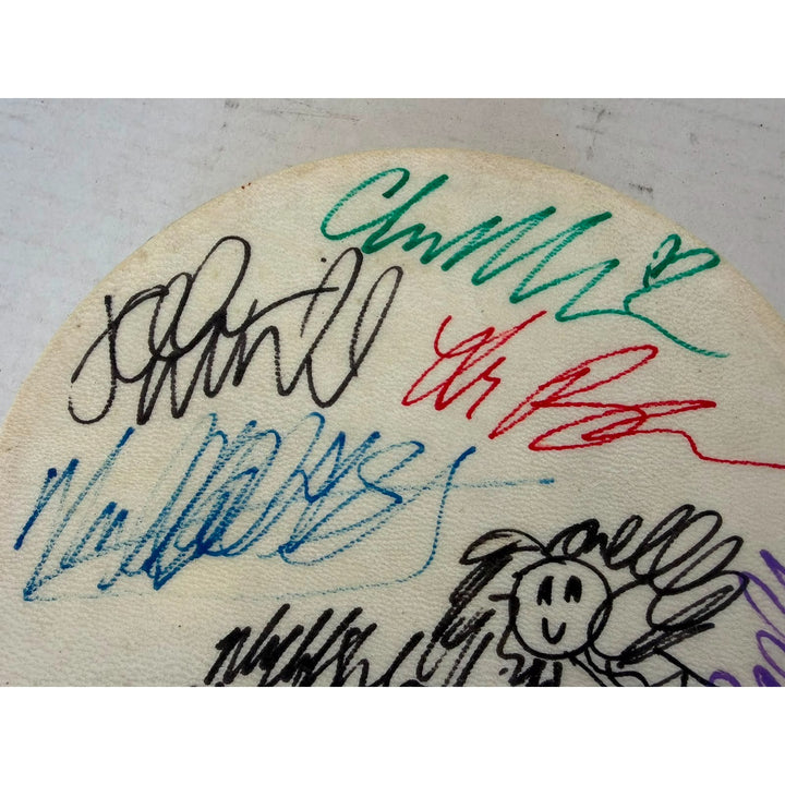 Stevie Nicks Pete Green Lindsay Buckingham John and Christy McVie make Fleetwood Fleetwood Mac Tambourine 8" signed with proof.