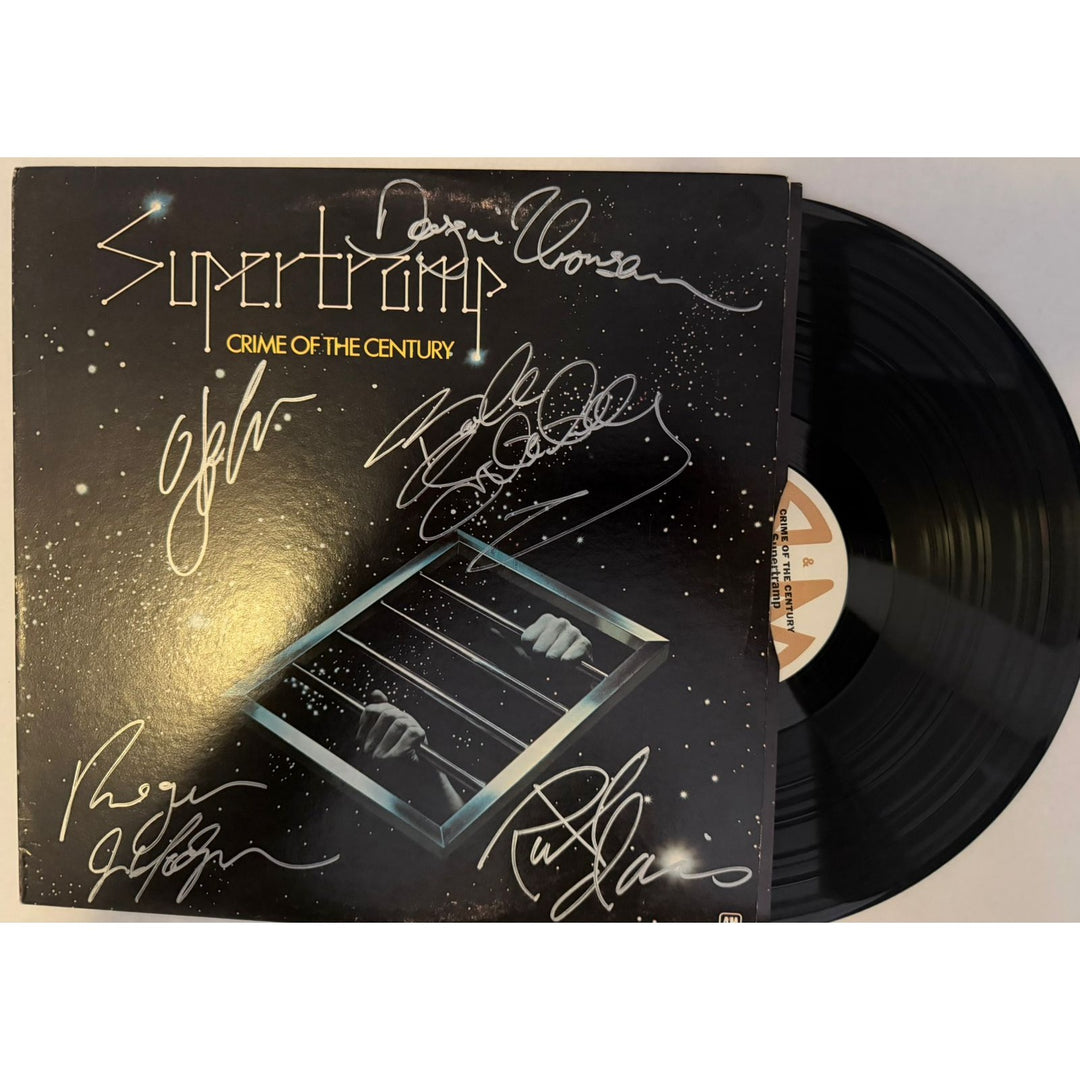 Super Tramp "Crime of the Century" original LP Roger Hodgson, Rick Davies, Bob Siebenberg, John Helliwell and Dougie Thomson signed.