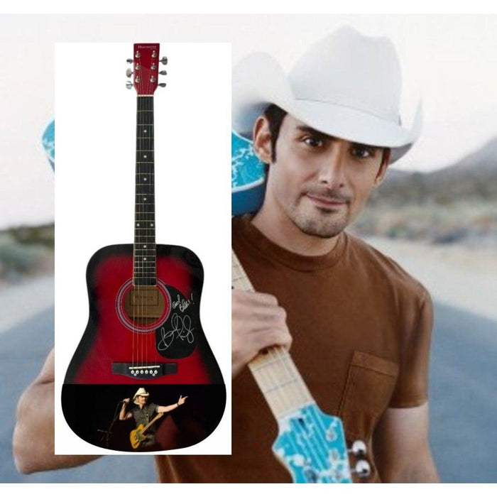 Brad Paisley One of a Kind full size acoustic guitar signed with proof