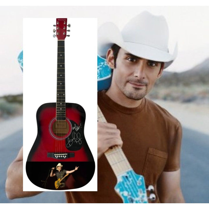 Brad Paisley One of a Kind full size acoustic guitar signed with proof.