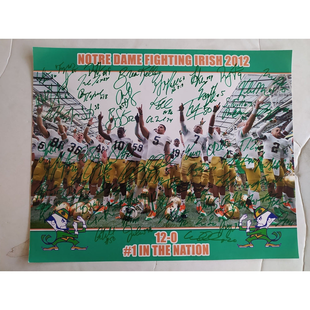 Notre Dame Fighting Irish 2012 team signed photo Awesome Artifacts