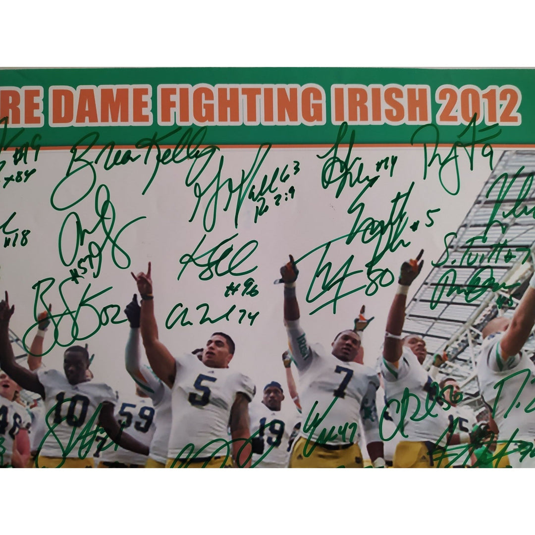 Notre Dame Fighting Irish 2012 team signed photo Awesome Artifacts