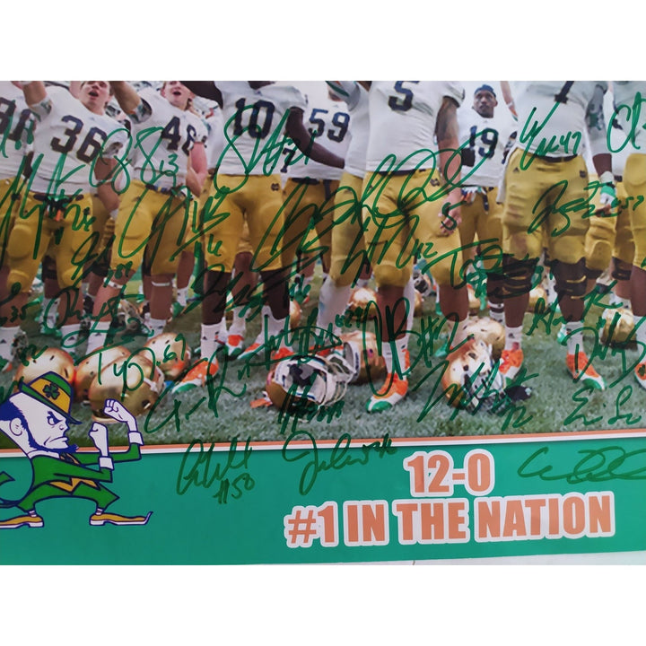 Notre Dame Fighting Irish 2012 team signed photo Awesome Artifacts