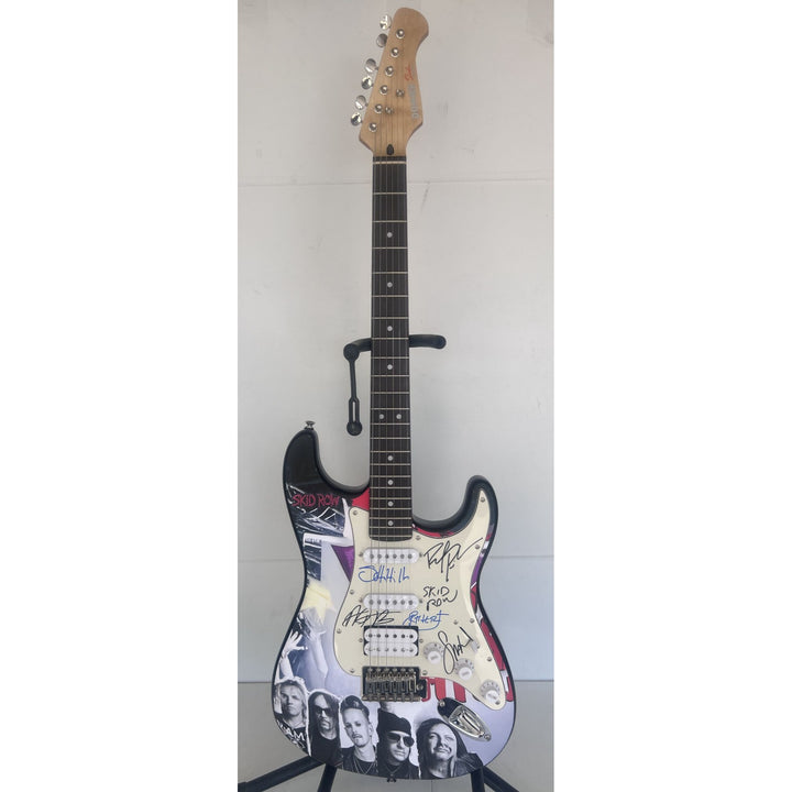 Skid Row Sebastian Bach Dave Sarbo, Sciottie Hill "one of a kind" full size electric guitar signed with proof.