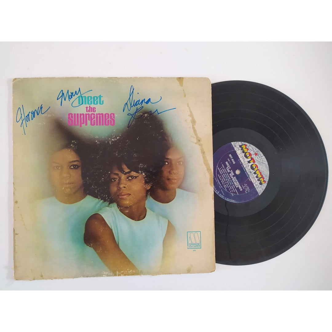 The Supremes Meet The Supremes Diana Ross Mary Wilson Florence Ballard original LP signed with proof