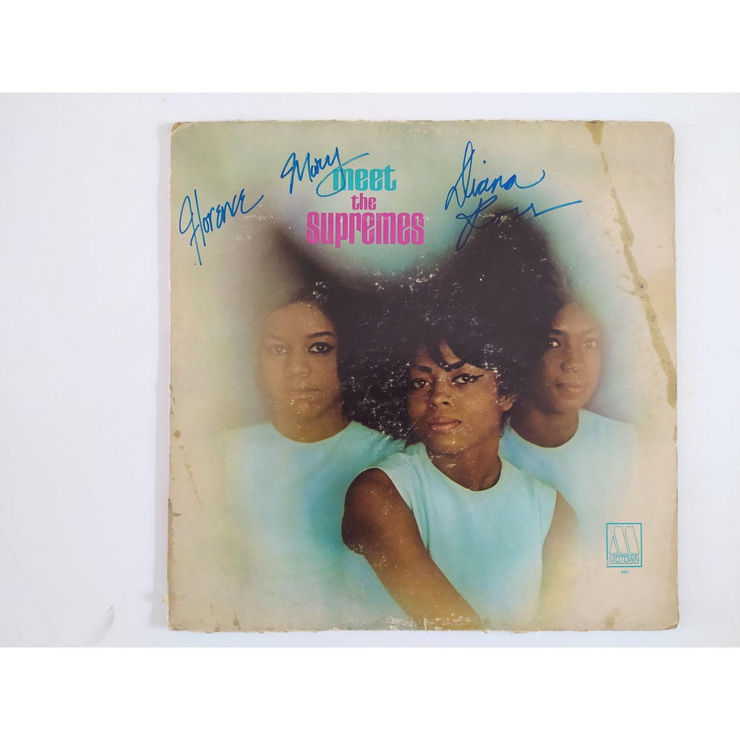 The Supremes Meet The Supremes Diana Ross Mary Wilson Florence Ballard original LP signed with proof