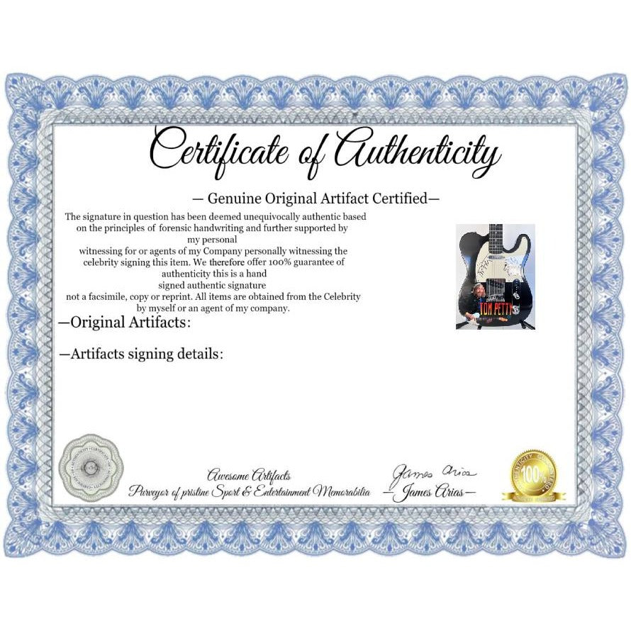 Tom Petty ONE OF A KIND full size telecaster electric guitar signed with proof & sketch (by Tom himself ).