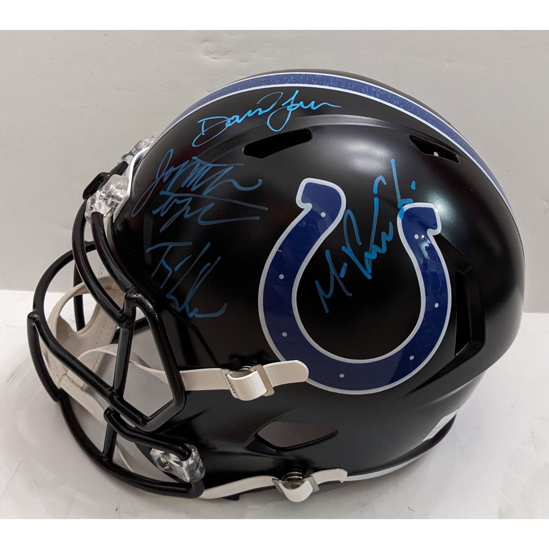 Jonathan Taylor, Daniel Jones, Ty Warren, Michael Pittman Jr. Indianapolis Colts 2025 Riddell speed full size helmet signed with proof