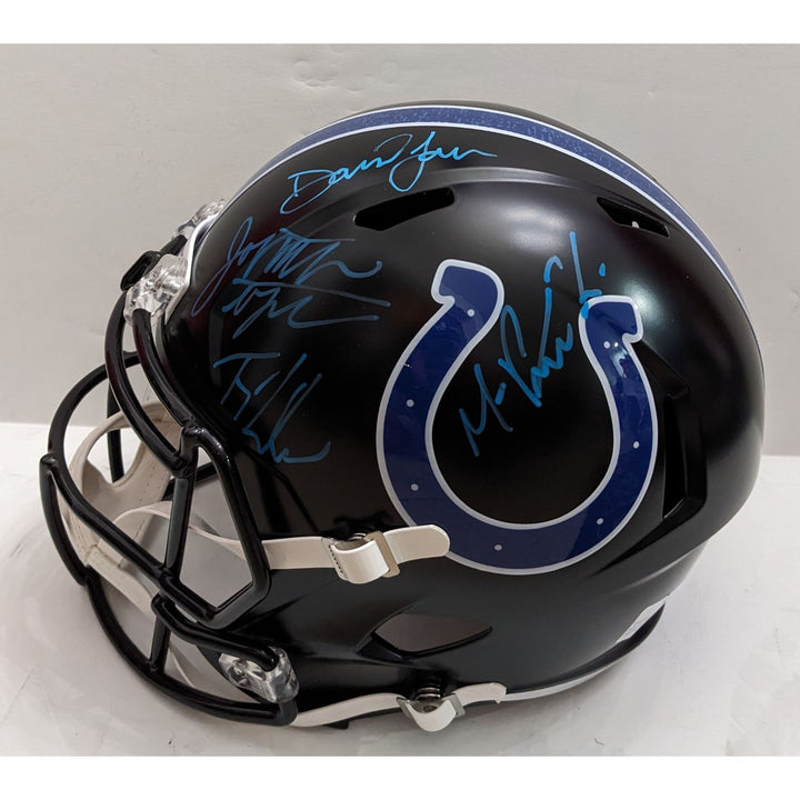 Jonathan Taylor, Daniel Jones, Ty Warren, Michael Pittman Jr. Indianapolis Colts 2025 Riddell speed full size helmet signed with proof