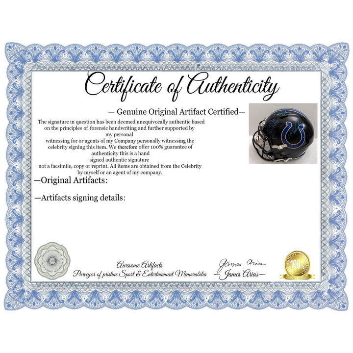 Jonathan Taylor, Daniel Jones, Ty Warren, Michael Pittman Jr. Indianapolis Colts 2025 Riddell speed full size helmet signed with proof