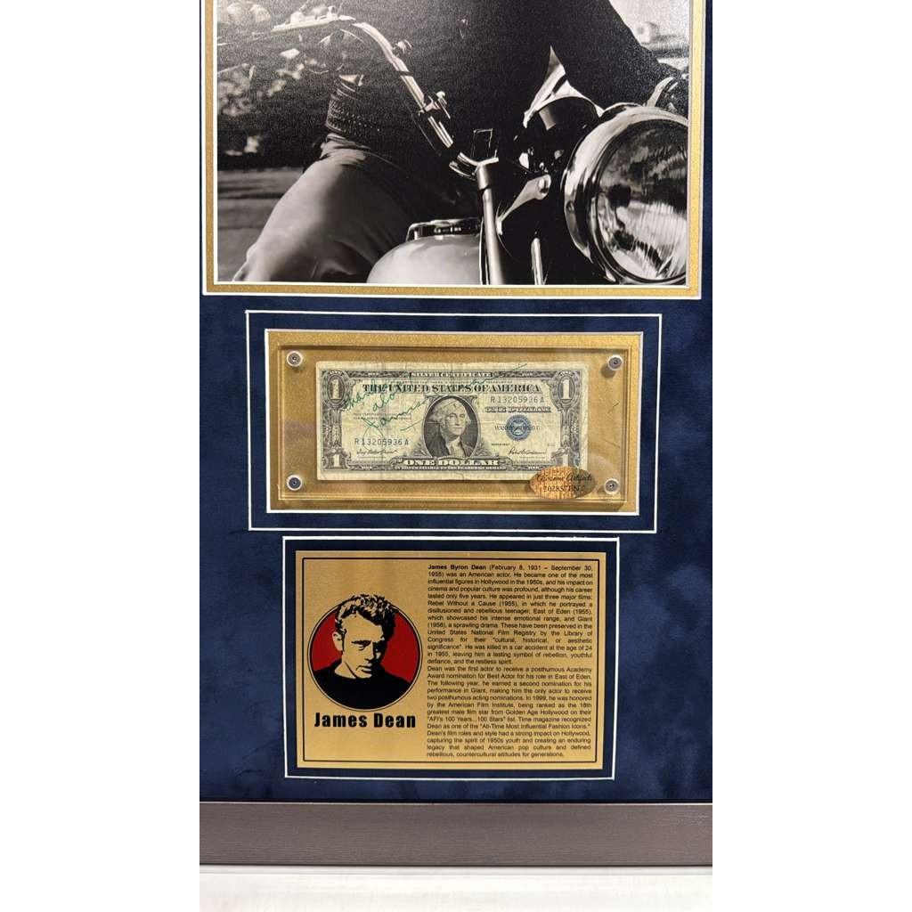 James Dean 1939 silver certificate signed with museum quality frame