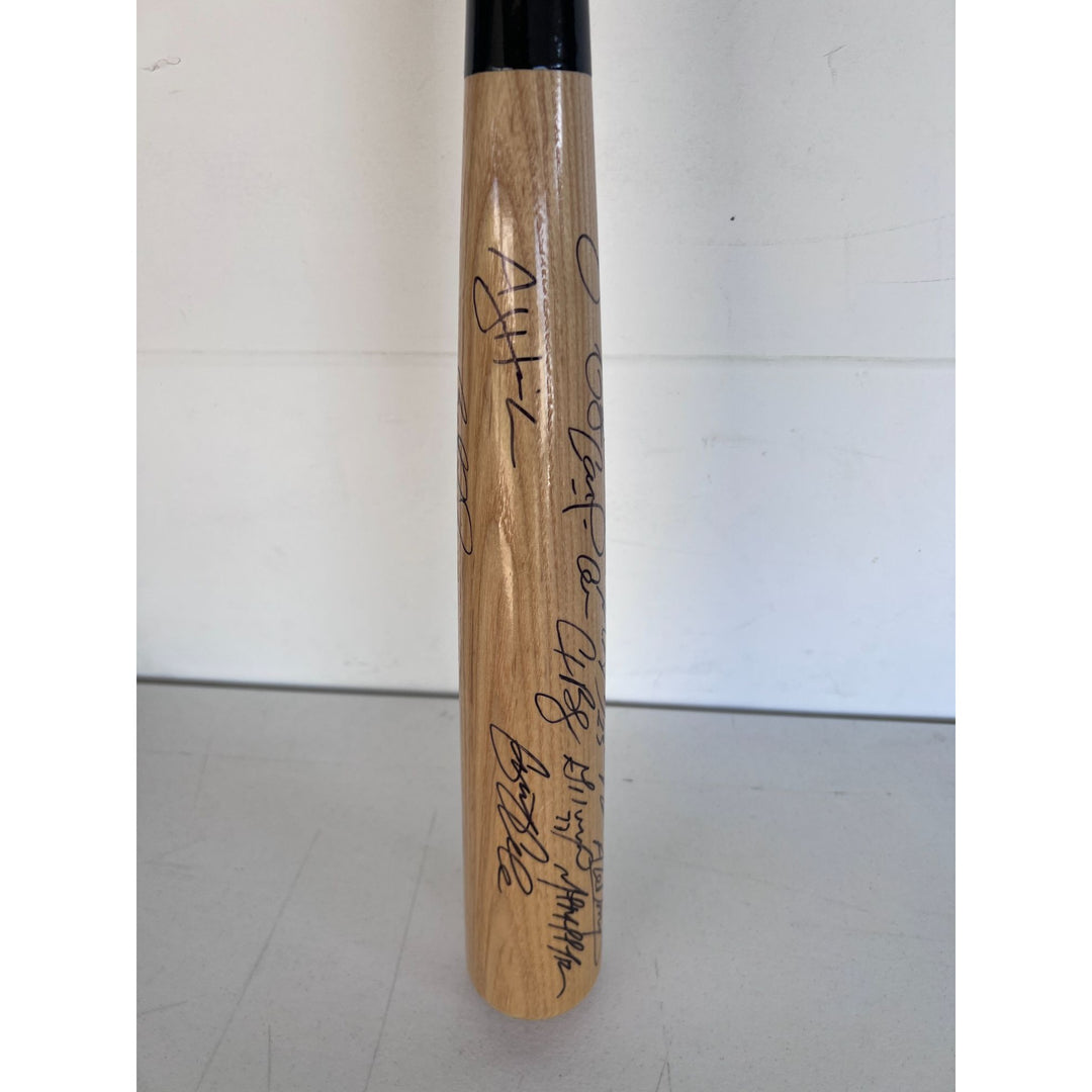 Houston Astros World Series champions Jose Altuve, Alex Bregman, Carlos Correa Justin Verlander team baseball bat signed with proof.