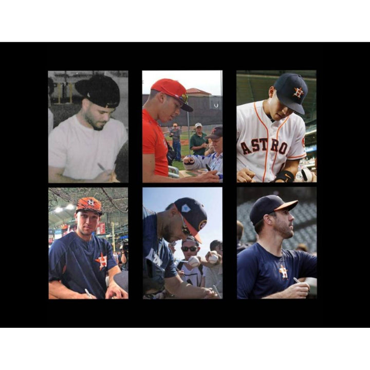 Houston Astros World Series champions Jose Altuve, Alex Bregman, Carlos Correa Justin Verlander team baseball bat signed with proof.