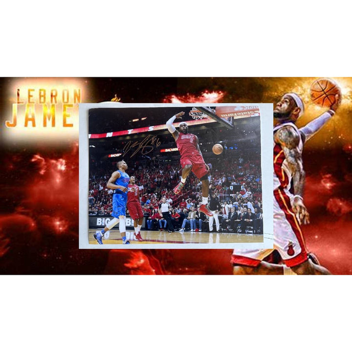 LeBron James Miami Heat 16 x 20 photo signed with proof