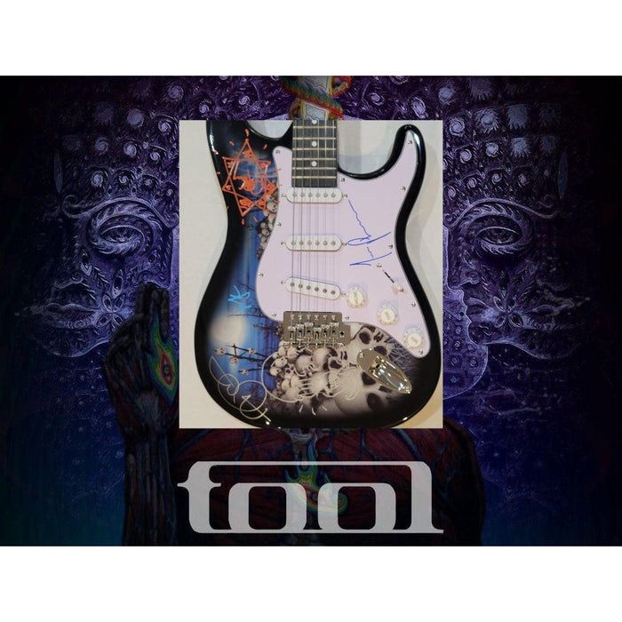 Maynard James Keenan Danny Carey Justin Chancellor Adam Jones unique full size electric guitar signed with proof