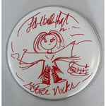 Load image into Gallery viewer, Stevie Nicks signed with hand sketch drumhead and signing proof
