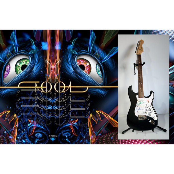 Tool Maynard James Keenan Danny Carey, Justin Chancellor, Adam Jones Fender Stratocaster electric guitar signed with proof