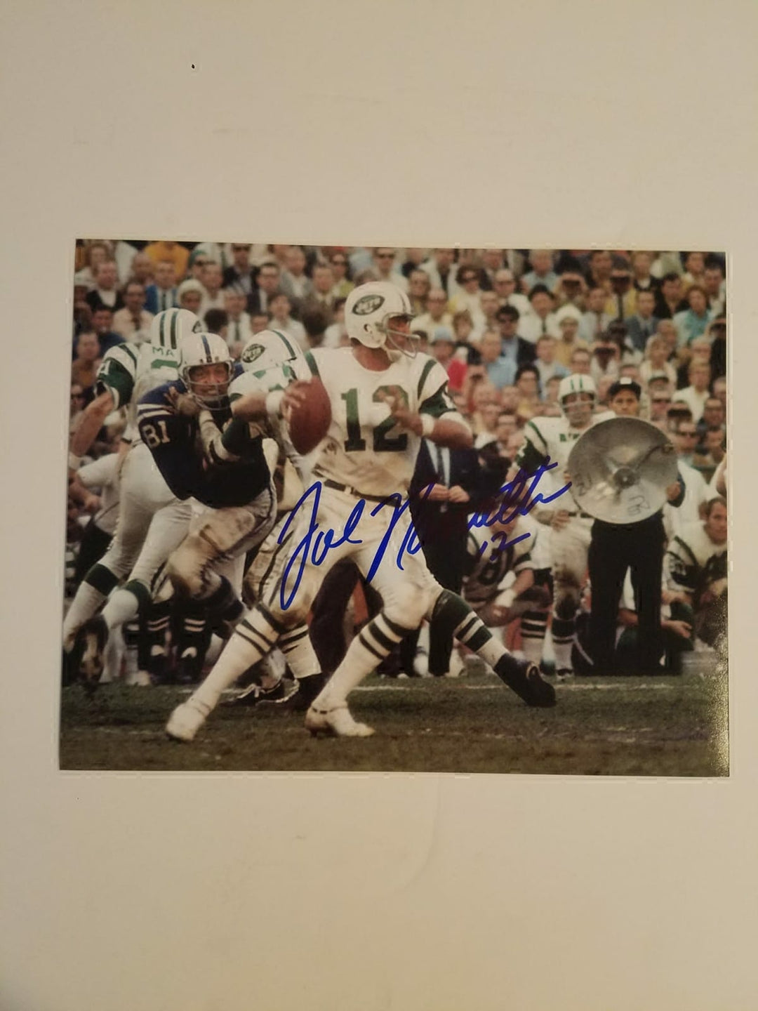 Joe Namath New York Jets 8 by 10 photo signed with proof