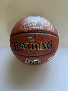 Joel Embiid and James Harden Philadelphia 76ers full size basketball signed with proof