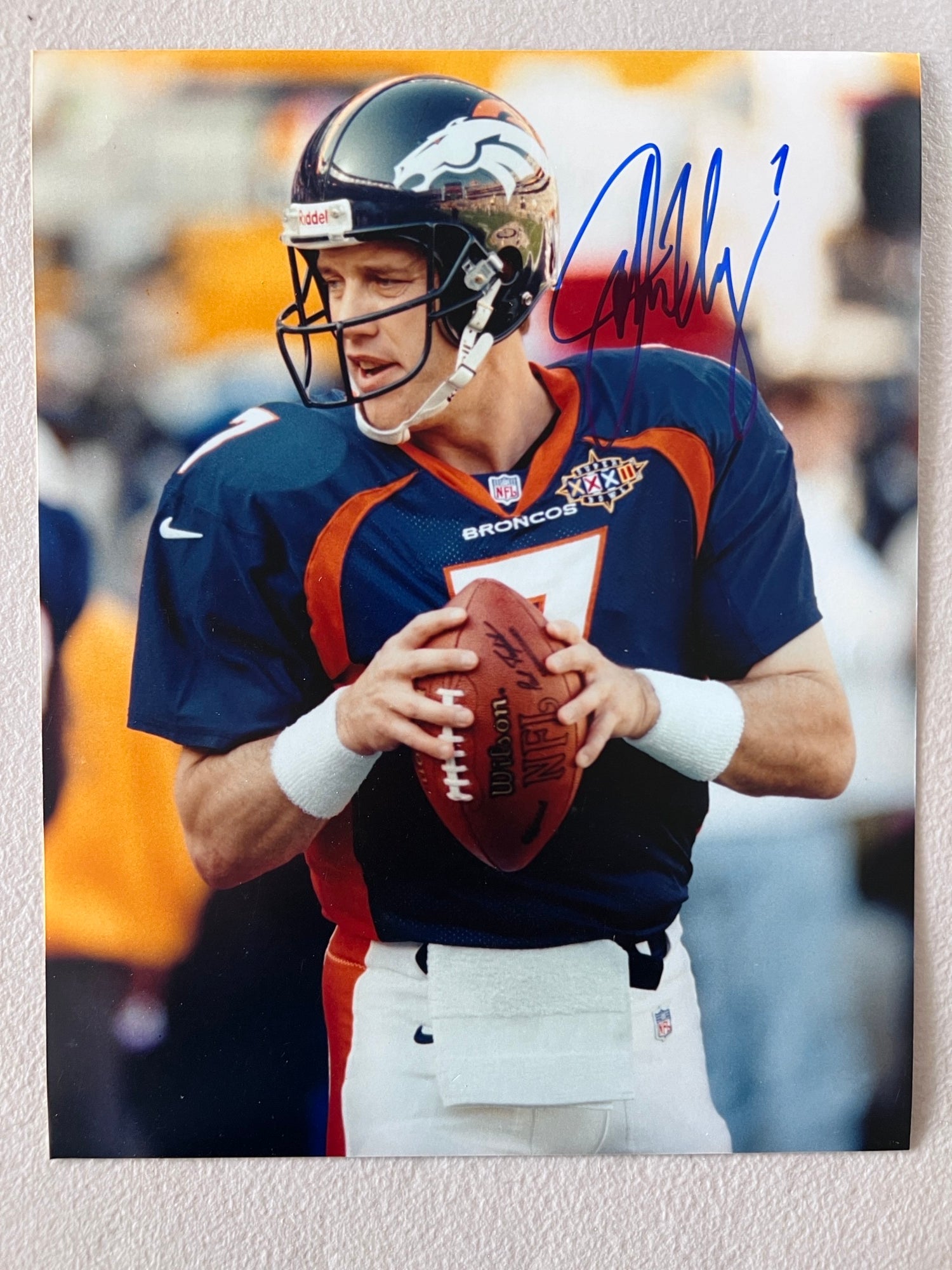 John Elway Denver Broncos 8x10 photo signed with proof