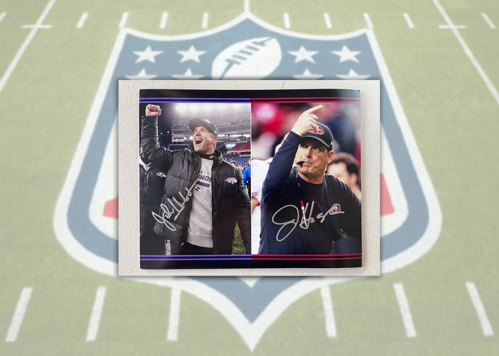 John and Jim Harbaugh 8x10 photo signed