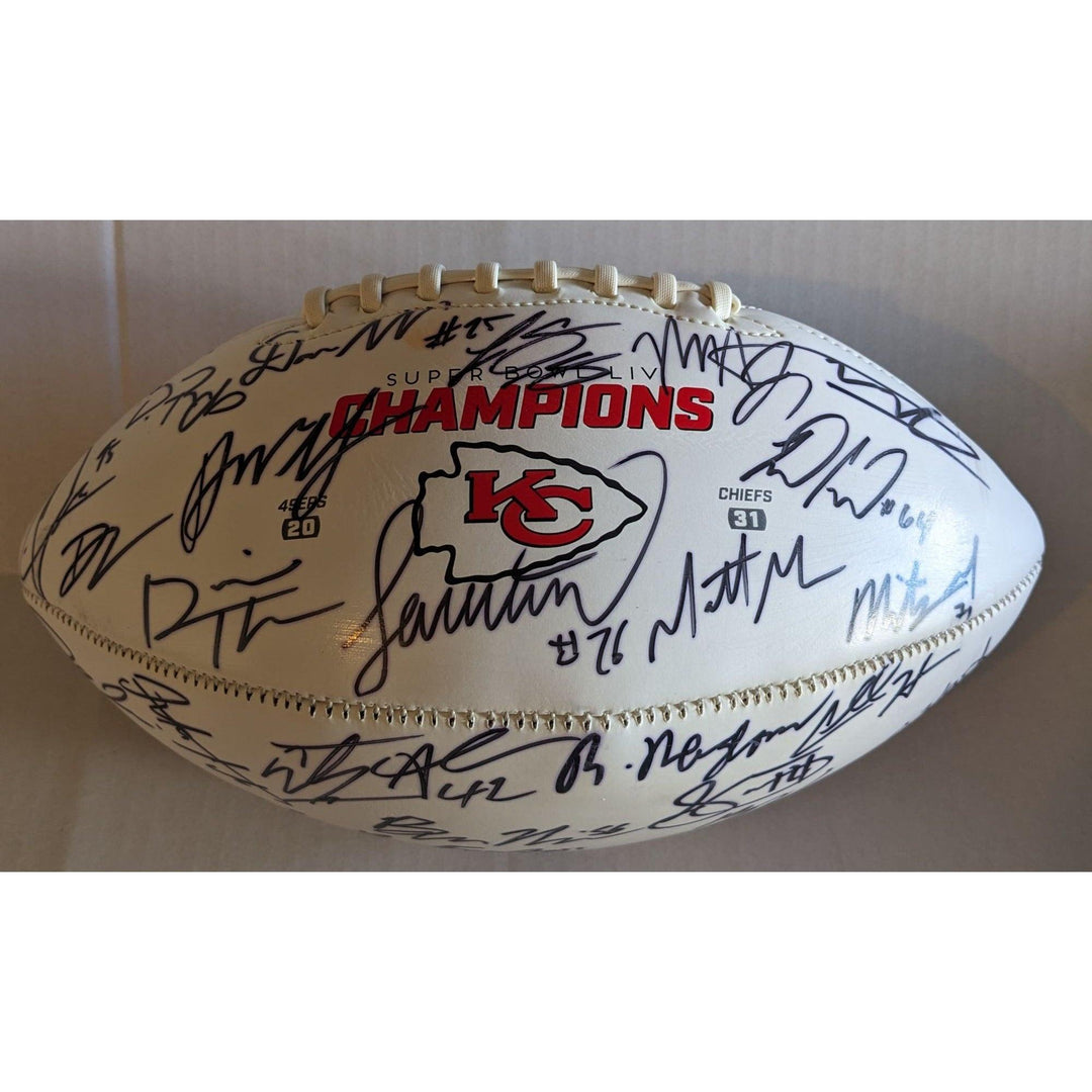 Kansas City Chiefs 2018-19 Super Bowl champs team signed football with proof