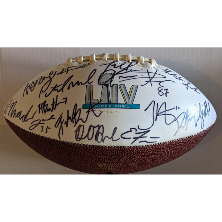 Kansas City Chiefs 2018-19 Super Bowl champs team signed football with proof
