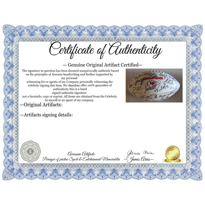 Kansas City Chiefs 2018-19 Super Bowl champs team signed football with proof