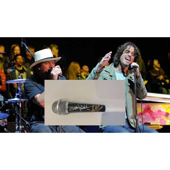 Eddie Vedder Pearl Jam and Chris Cornell Sound Garden dual signed microphone with proof