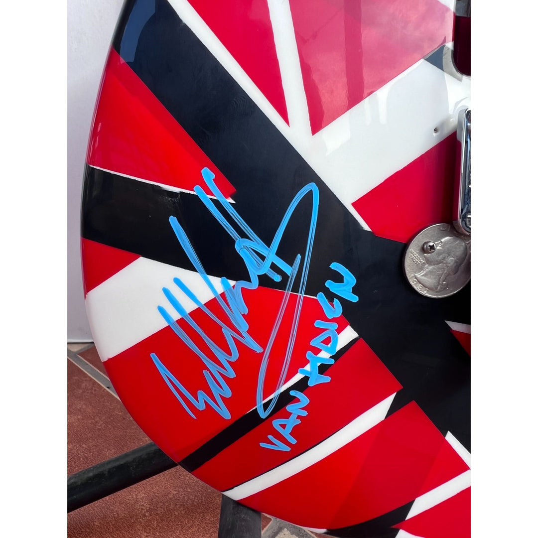 Eddie Van Halen authentic Frankenstein guitar signed with proof (just like the one and only Eddie Van Halen played and made famous).