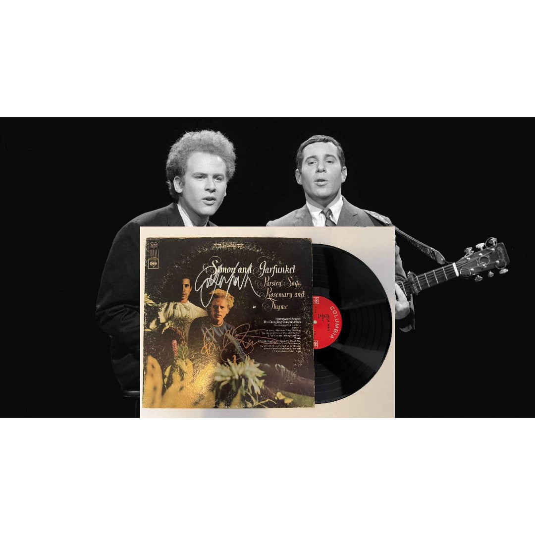 Paul Simon Art Garfunkel "Parsley Sage Rosemary and Thyme" LP signed with proof.