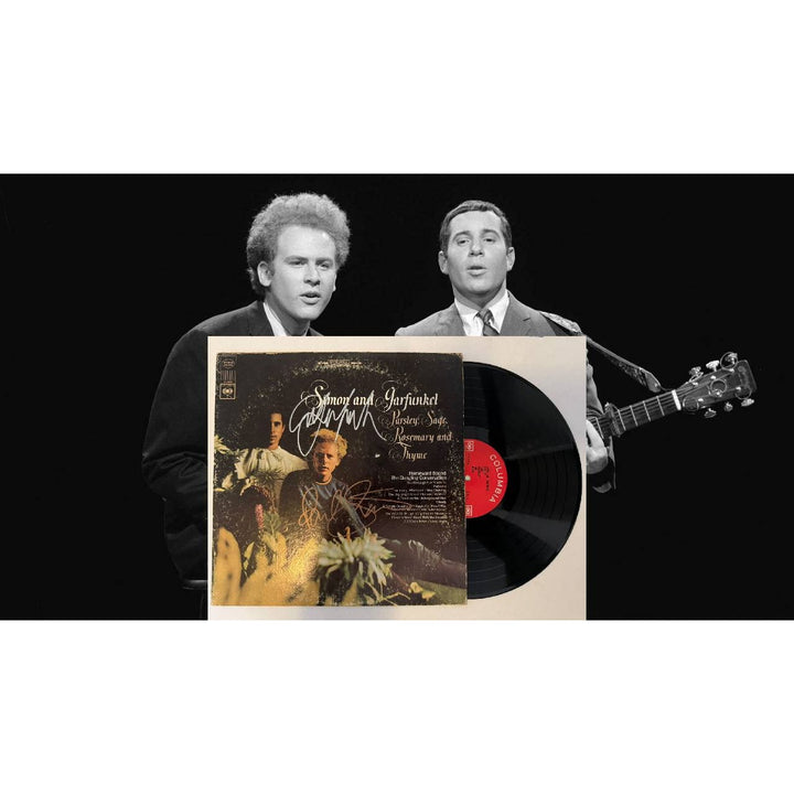 Paul Simon Art Garfunkel "Parsley Sage Rosemary and Thyme" LP signed with proof.