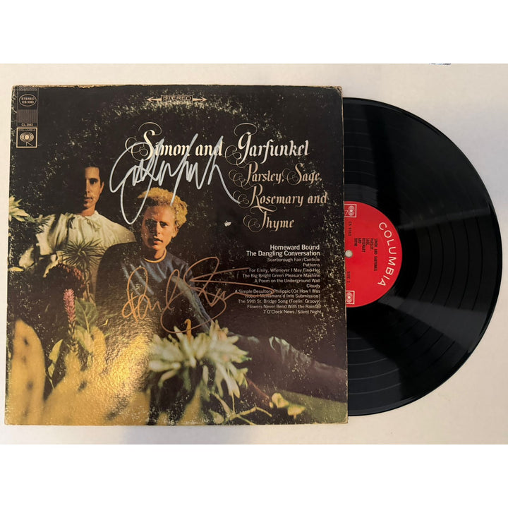 Paul Simon Art Garfunkel "Parsley Sage Rosemary and Thyme" LP signed with proof.