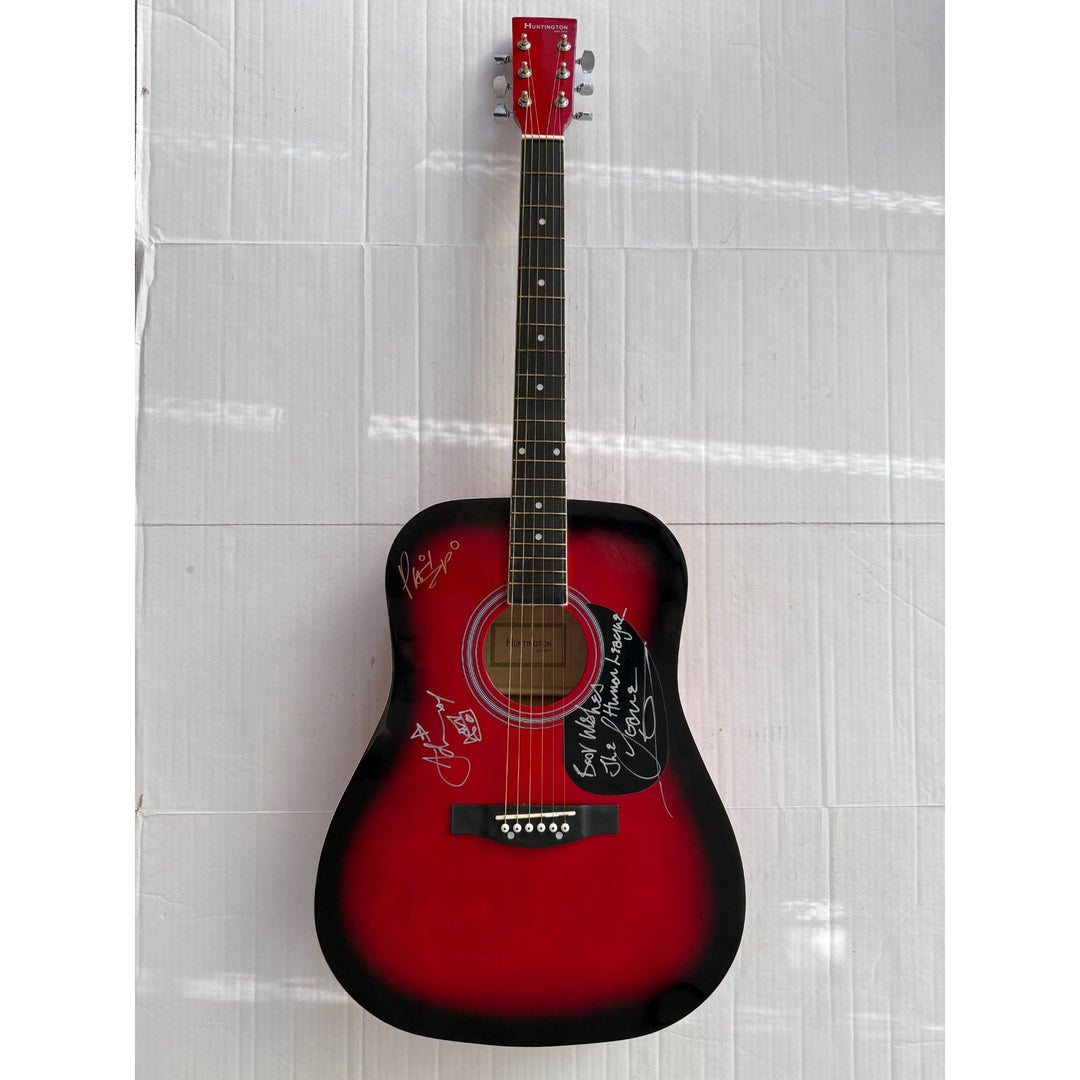 The Human League Philip Oakey, Joanne Catherall and Adrian Wright of The Human League  full size acoustic guitar signed.