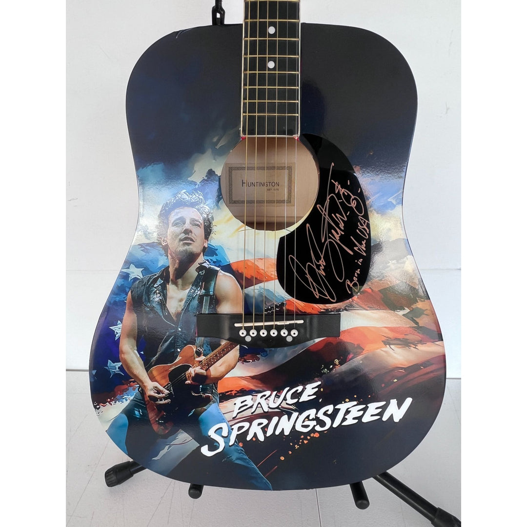 Bruce Springsteen one of a kind full size acoustic guitar signed with proof