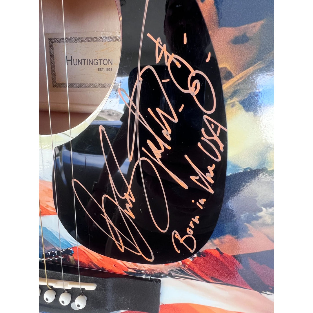 Bruce Springsteen one of a kind full size acoustic guitar signed with proof