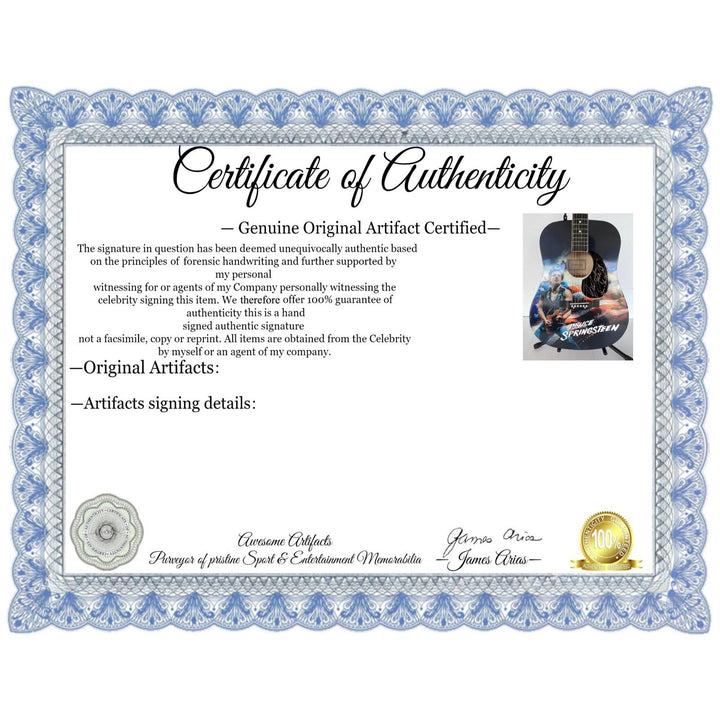 Bruce Springsteen one of a kind full size acoustic guitar signed with proof