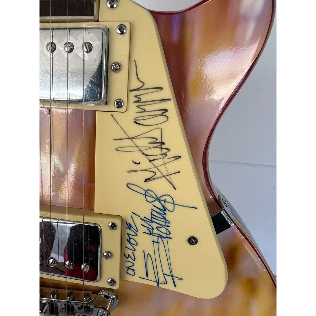 Rolling Stones Mick Jagger & Keith Richards one of a kind les paul (full size) electric guitar signed with proof.