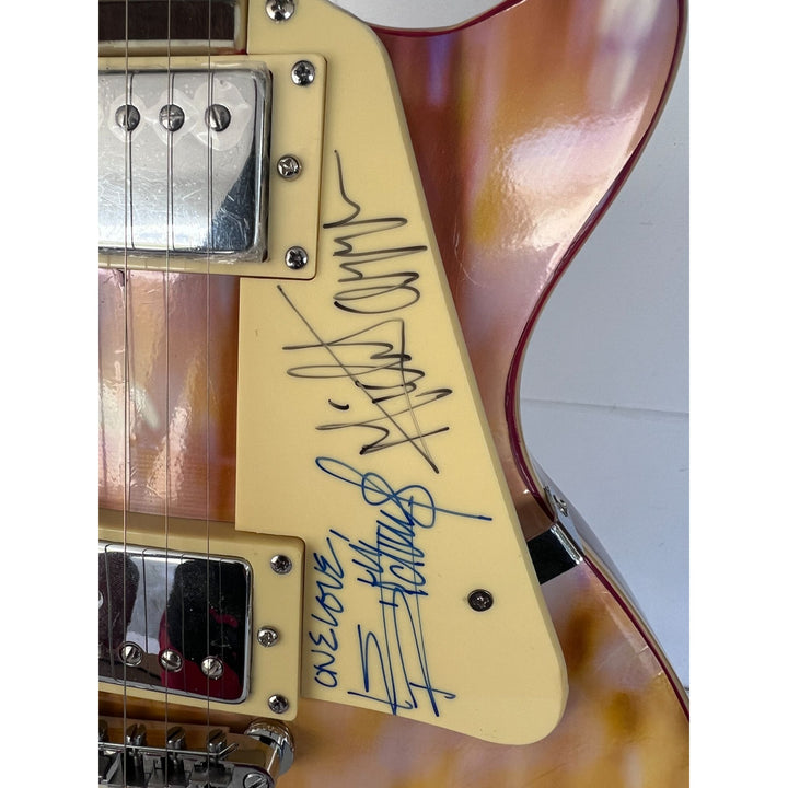 Rolling Stones Mick Jagger & Keith Richards one of a kind les paul (full size) electric guitar signed with proof.