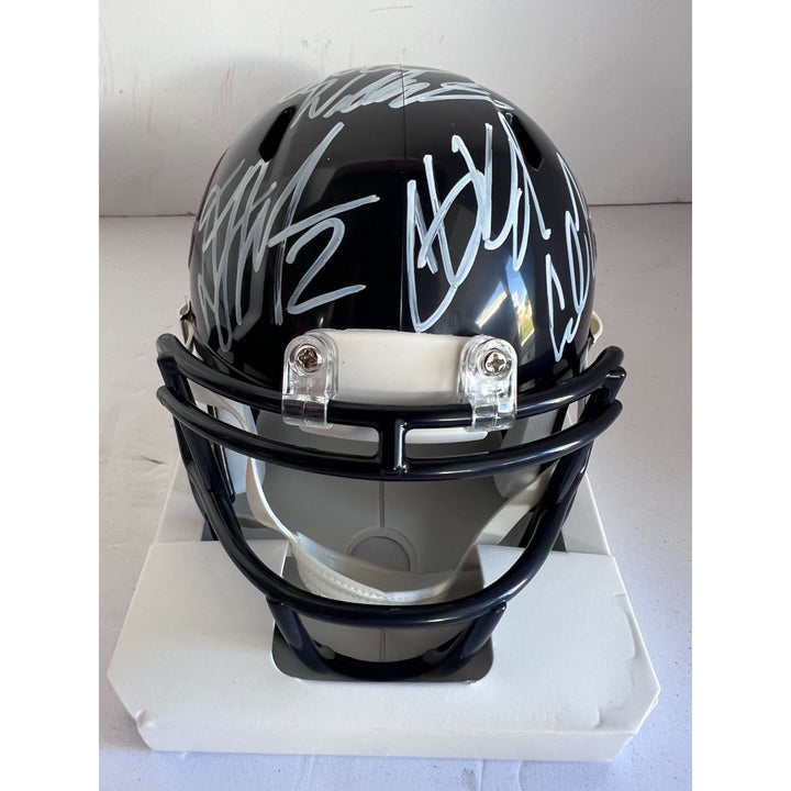 Chicago Bears Caleb Williams, Cole Kmet, Keenan Allen ,DJ Moore Riddell football mini helmet signed with proof