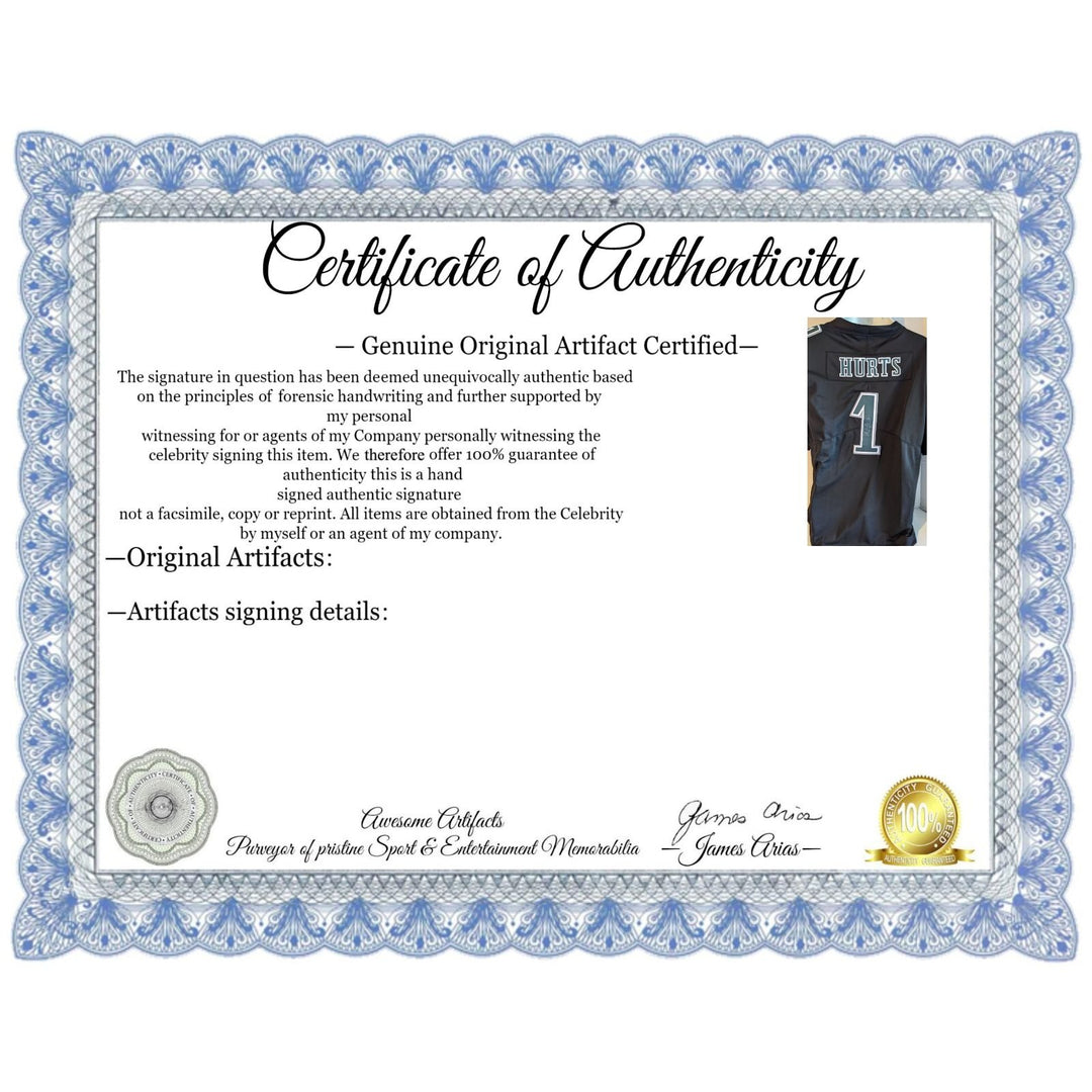 Jalen Hurts Philadelphia Eagles Nike size xl game model jersey signed with proof