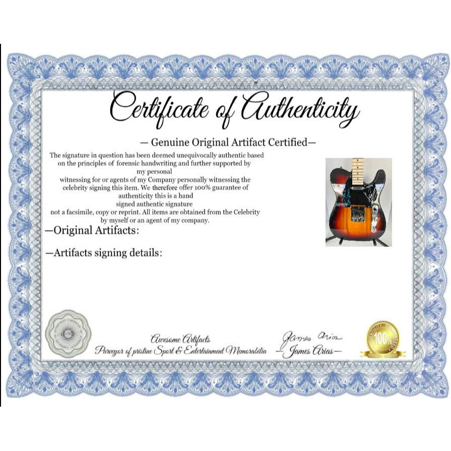 Eddie Vedder Pearl Jam Chris Cornell Sound Garden full size Telecaster electric guitar signed with proof.