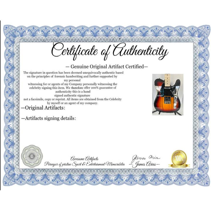 Eddie Vedder Pearl Jam Chris Cornell Sound Garden full size Telecaster electric guitar signed with proof.