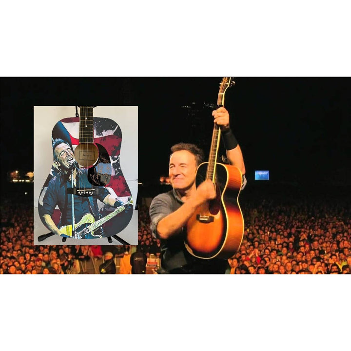 Bruce Springsteen full size one of a kind acoustic guitar signed with proof.