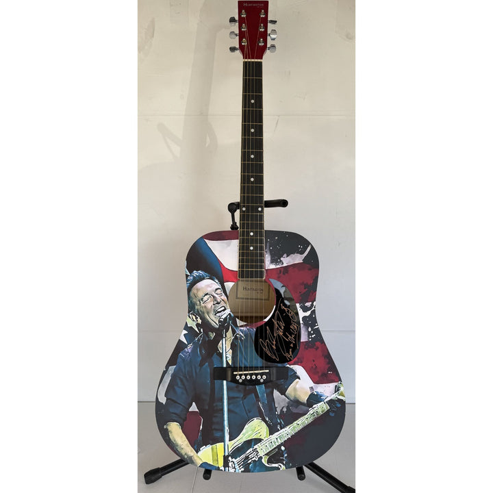 Bruce Springsteen full size one of a kind acoustic guitar signed with proof.