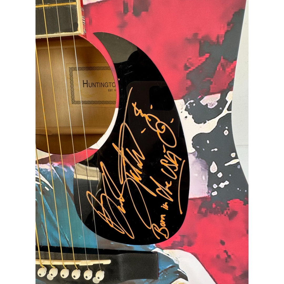 Bruce Springsteen full size one of a kind acoustic guitar signed with proof.