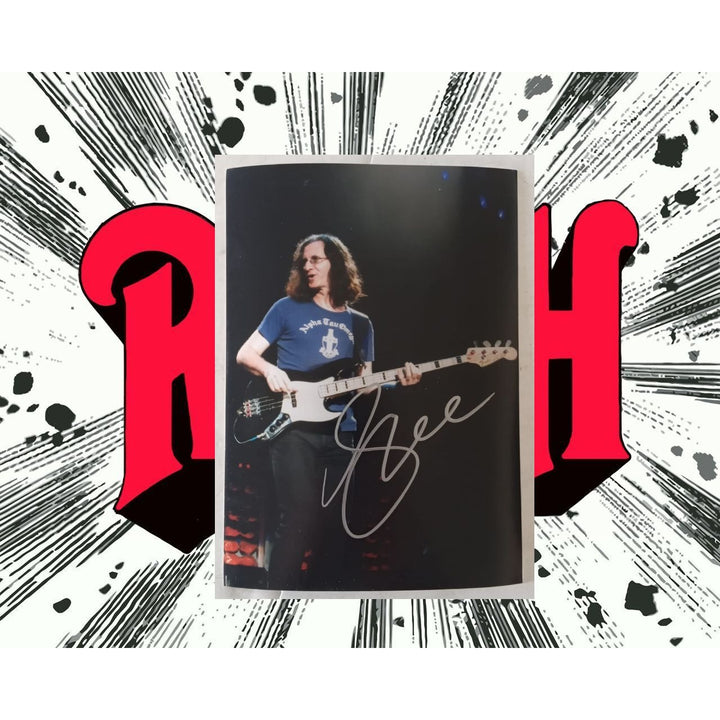 Geddy Lee Rush guitarist 5x7 photo sign with proof