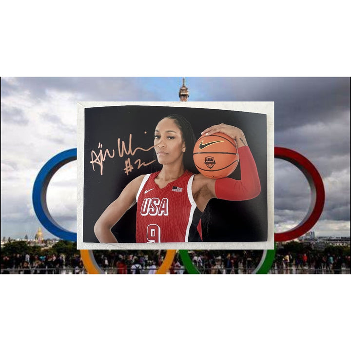 A'ja Wilson USA Women Basketball Team 5x7 signed