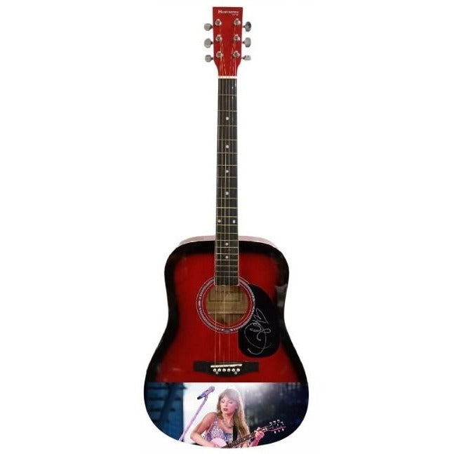 Taylor Swift full size red acoustic guitar signed with proof